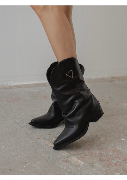 Karla Siyah Hakiki Deri Kadın Bot fiyatları