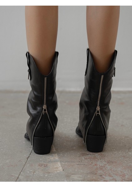 Karla Siyah Hakiki Deri Kadın Bot fırsatları