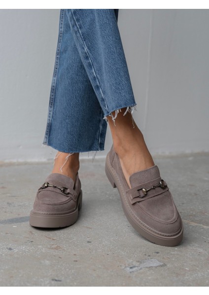 Ruel Vizon Süet Hakiki Deri Kadın Makosen