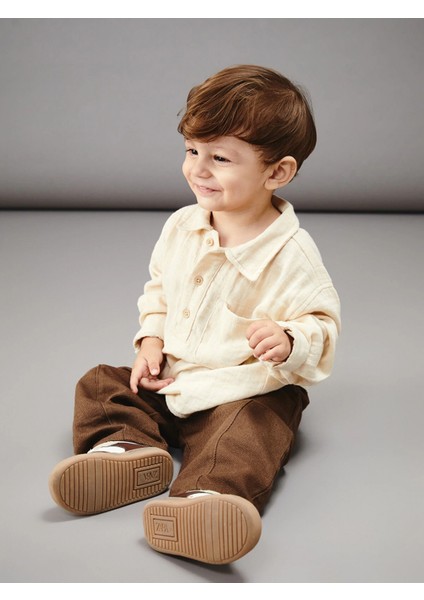 Lcw Baby Bej Erkek Bebek Gömlek ve Pantolon 2'li Takım