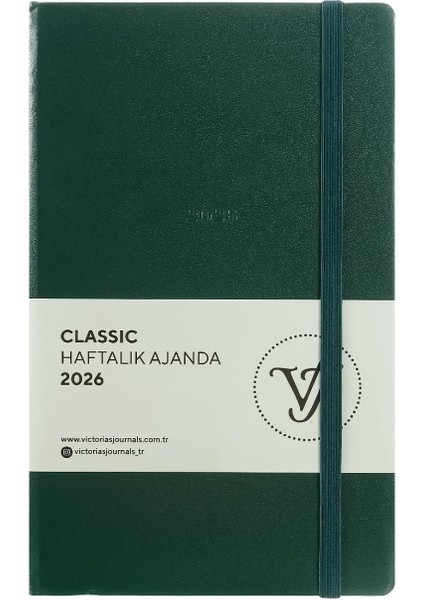 Classic 2026 Haftalık Ajanda 13x21 cm Sert Kapak Ivory 100gr.
