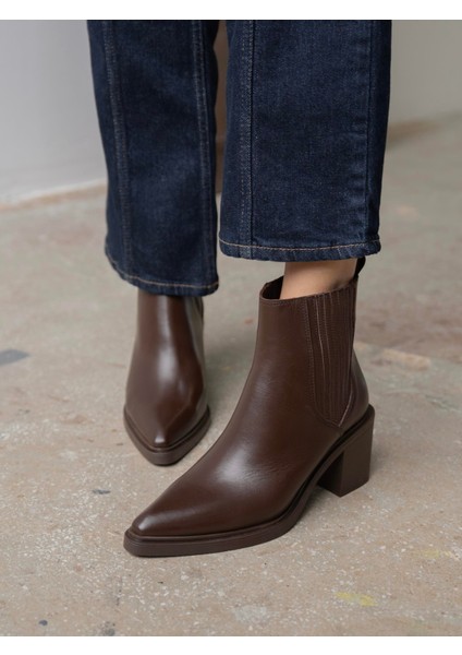 Fidra Kahve Hakiki Deri Kadın Bot fiyatları