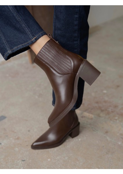 Fidra Kahve Hakiki Deri Kadın Bot modelleri