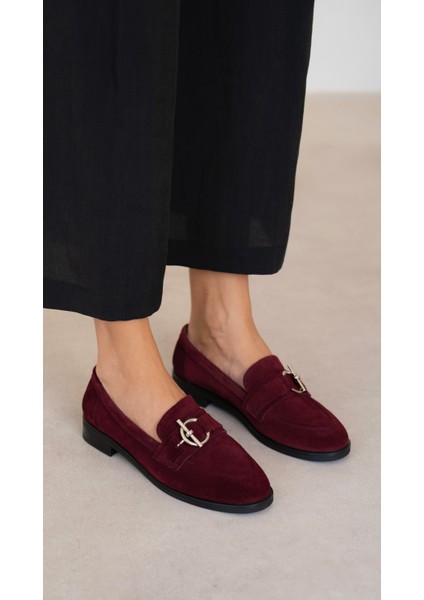 Fern Bordo Süet Hakiki Deri Kadın Makosen fiyatları