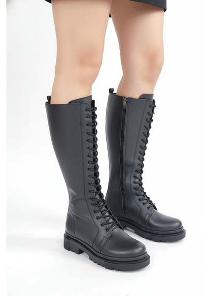 Kadın Fermuarlı Düz Desen Kaydırmaz Taban Uzun Bot modelleri