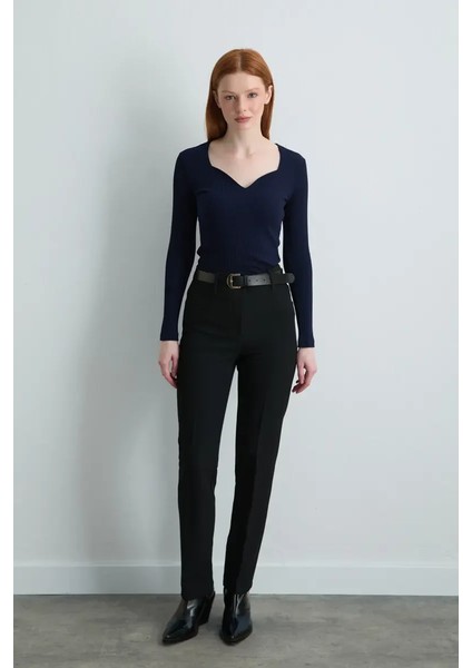 Boru Paça Pantolon - Siyah