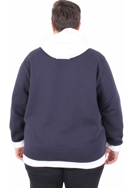 Mocgrande Büyük Beden Kapüşonlu 3ip Sweat Beauty 25714 Lacıvert fiyatları