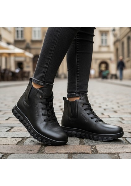 - 9830 | Kadın Ortopedik Deri Bot - Siyah - 41 fiyatları