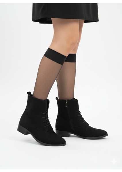 Kadın Bağcıklı Fermuarlı Kalın Topuk Sivri Burun Bot fiyatları