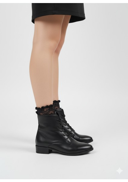 Kadın Bağcıklı Fermuarlı Kalın Topuk Sivri Burun Bot fiyatları