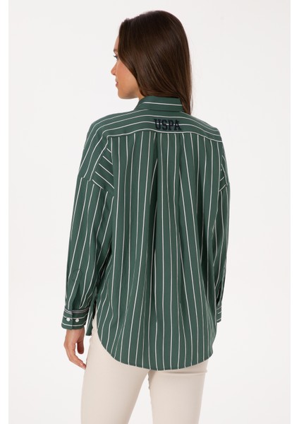 Kadın Koyu Yeşil Gömlek Desenli 50308795-VR079 indirimleri