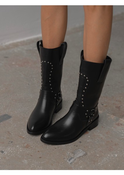 Vocal Siyah Troklu Hakiki Deri Kadın Bot indirimleri