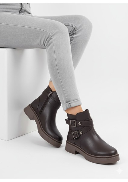 Kadın Tokalı Fermuarlı Kaymaz Taban Bilek Boy Bot fiyatları