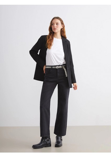 Lcwaıkıkı Classic Siyah Wideleg Kadın Jean Pantolon