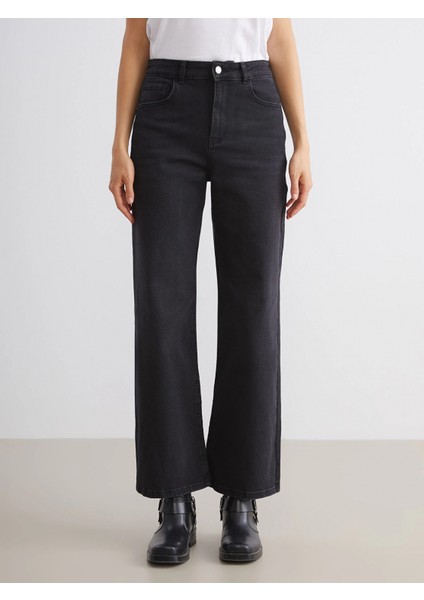 Lcwaıkıkı Classic Siyah Wideleg Kadın Jean Pantolon modelleri