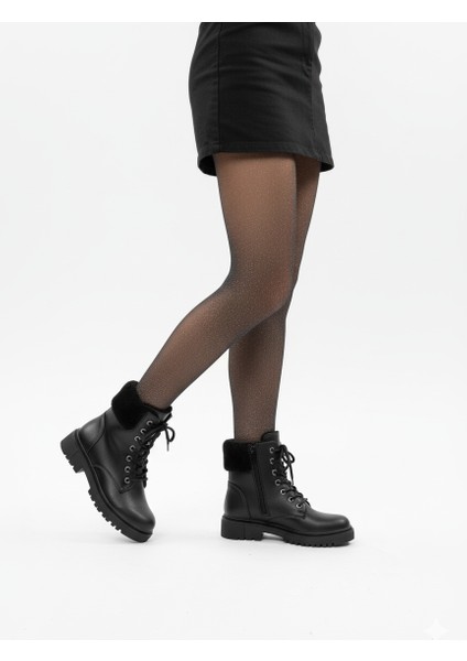 Kadın Kürklü Bağcıklı Yanı Fermuarlı Kaydırmaz Taban Bot fiyatları