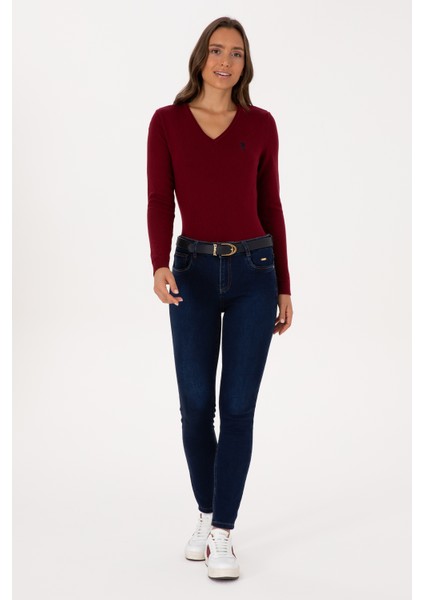 Kadın Bordo Kazak /triko 50307712-VR014 fırsatları