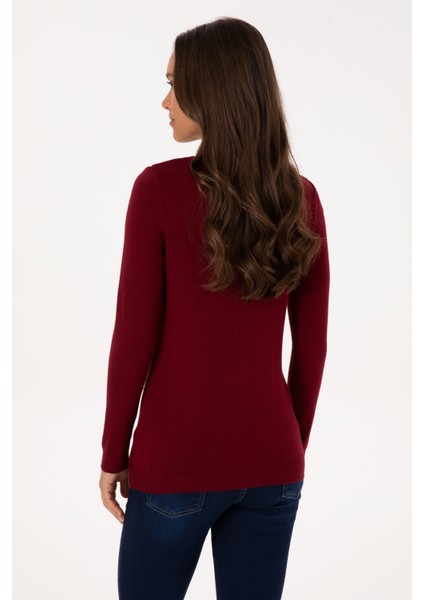 Kadın Bordo Kazak /triko 50307712-VR014 indirimleri