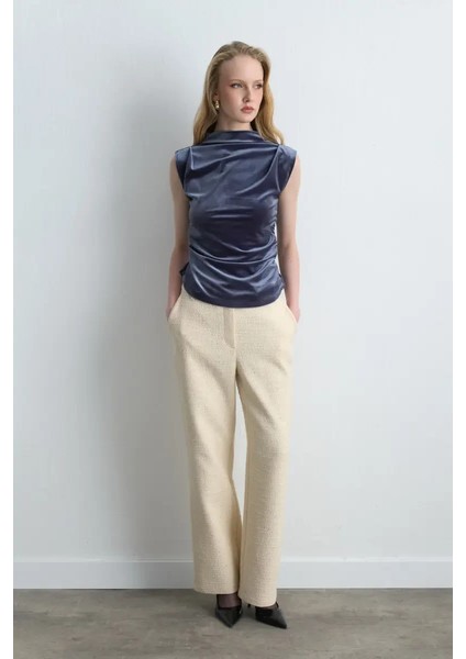 Boru Paça Tüvit Pantolon - Ekru fiyatları