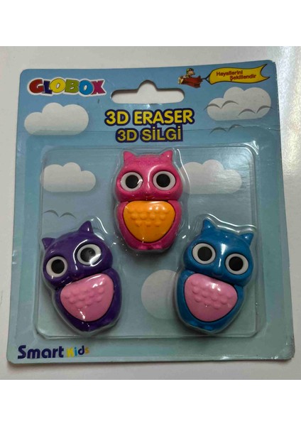 Baykuşlu 3D Silgi Seti 2 set