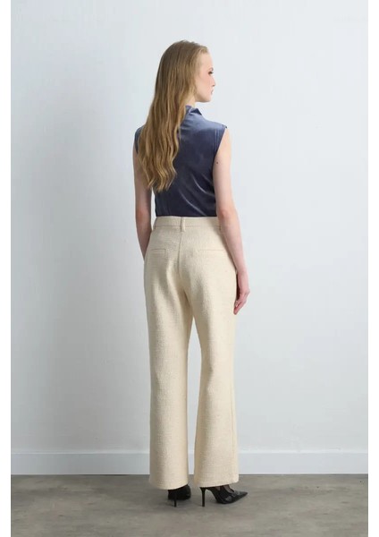 Boru Paça Tüvit Pantolon - Ekru indirimleri