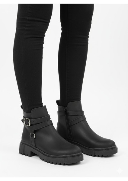 Kadın Tokalı Kışlık Fermuarlı Bot