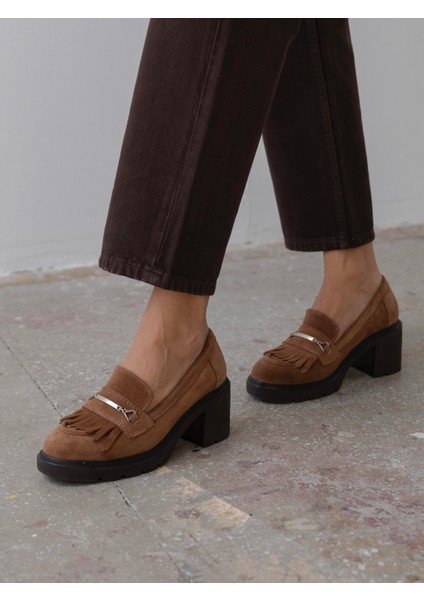 Epis Camel Süet Hakiki Deri Kadın Makosen fiyatları
