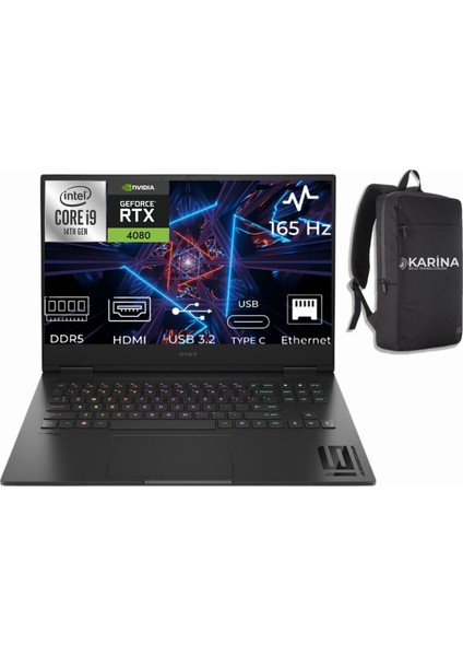 omen 16-wf1003nt 9j2a0ea-014 ı9 14900hx 96gb 2tb+2tb rtx4080 12gb w11home 16.1" 165 hz fhd notebook ( )