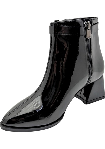 Xhaos | Zincir Detaylı Topuklu Bot - Siyah-Rugan - 37 fırsatları