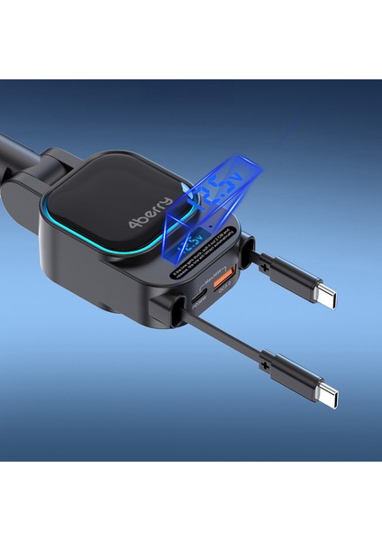 SC07 96W Araç Şarj Cihazı – PD3.0 & QC3.0 Hızlı Şarj, Çift Toplanabilir Kablo, LED Ekran fırsatları