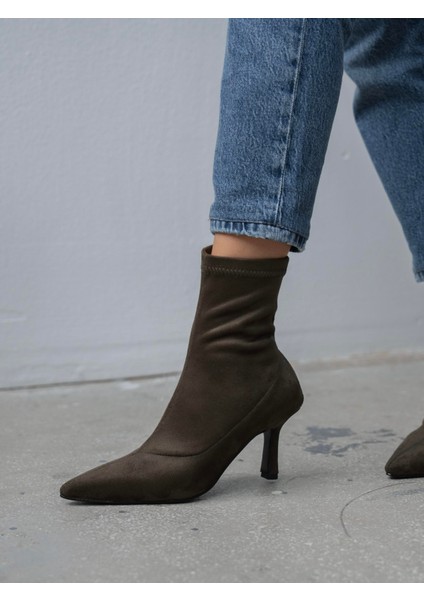 Dina Streç Haki Süet Bot fiyatları