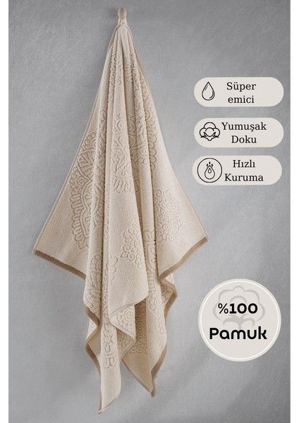 Pamuk Tekli Havlu Jakarlı Karna Premıum Vance - 50 x 90 indirimleri