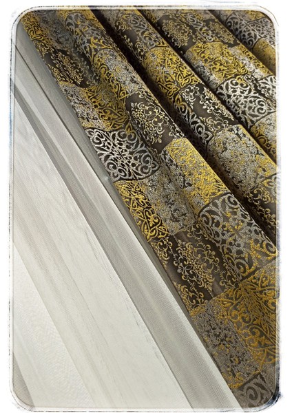 Venezia Desenli Pileli Fon Perde fiyatları