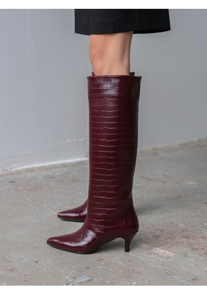 Agent Bordo Kroko Çizme fiyatları