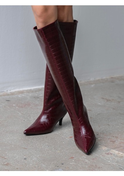 Agent Bordo Kroko Çizme fırsatları