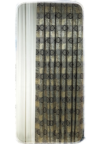 Venezia Desenli Pileli Fon Perde fırsatları