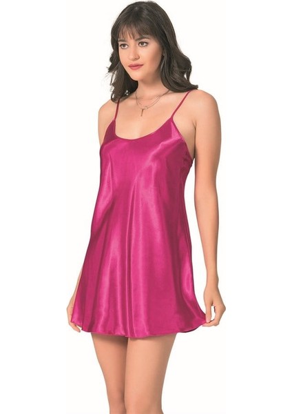 Arias Closet Vişne Kısa Saten Gecelik