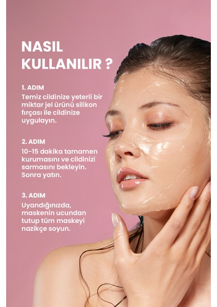 Soyulabilir Kolajen Jel Yüz Maskesi - Cam Cilt Etkili Collagen Night Wrapping Mask 50ML modelleri