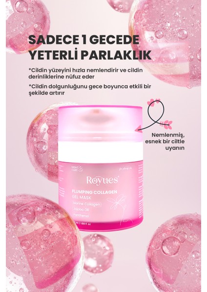 Soyulabilir Kolajen Jel Yüz Maskesi - Cam Cilt Etkili Collagen Night Wrapping Mask 50ML fırsatları