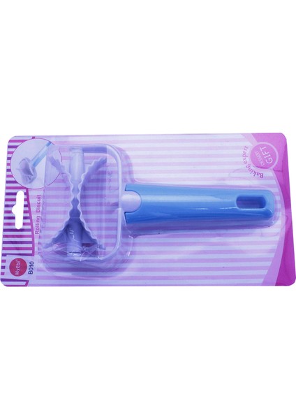 Plastik Yuvarlak Hamur Ruleti Kesici Hamur Şekilledirici Tırtıklı