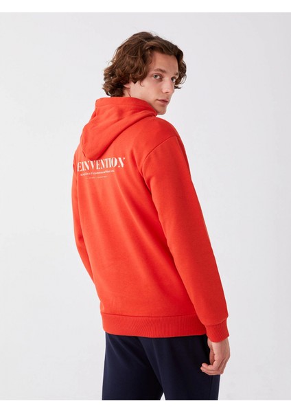 Xsıde Kırmızı Uzun Kollu Baskılı Erkek Kalın Hoodie fiyatları