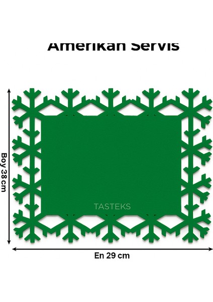 Yılbaşı Temalı 6 Kişilik 30 Parça Keçe Amerikan Servis Seti – Kar Tanesi & Ağaç & Yıldız Desenli indirimleri