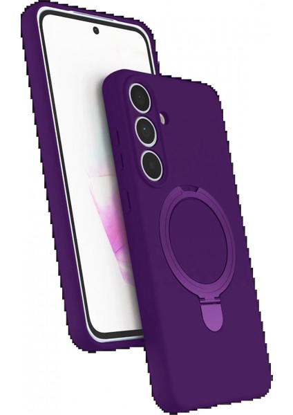 Samsung Galaxy S24 Fe Regal Magsafe Standlı Kapak - Derin Mor