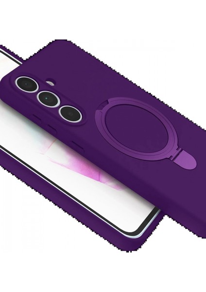 Samsung Galaxy S24 Fe Regal Magsafe Standlı Kapak - Derin Mor fırsatları