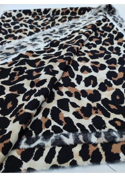 Leopar Baskılı Pamuk‑viskoz Kumaş – Hafif, Dökümlü ve Yumuşak | 150 cm Genişlik – ELNV58