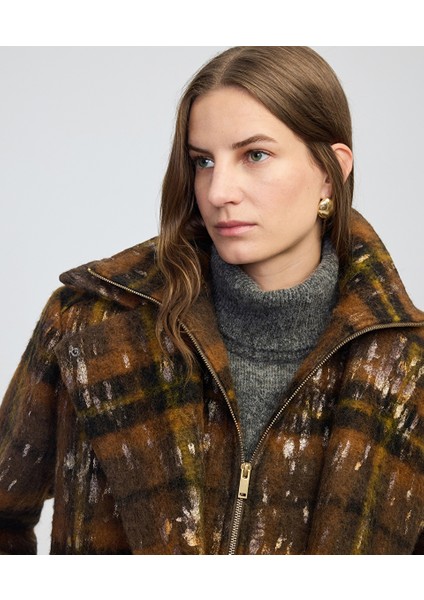 Varak Baskılı Ekose Desen Kaban IW6250008052021