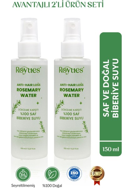 Biberiye Suyu 2 Li Set - Dökülme Karşıtı ve Saç Uzatma Etkili Saç Toniği 150ML + 150ML