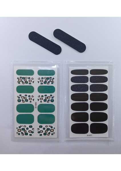 Kendinden Yapışkanlı Nail Sticker 2 Paket Tırnak Stickeri Takma Yapışkanlı 2'li Oje Seti