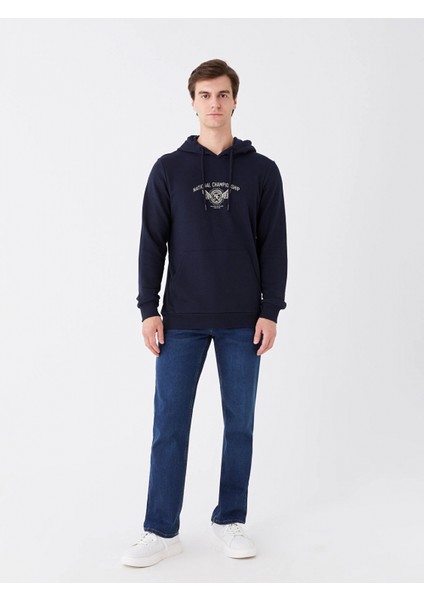 Xsıde Lacivert Uzun Kollu Baskılı Erkek Hoodie modelleri