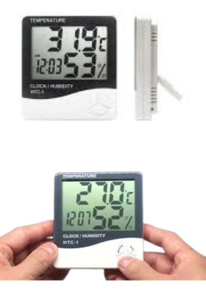 Dijital Termometre Higrometre Saat Iç Mekan Isı ve Nem Ölçer Htc-1 fiyatları